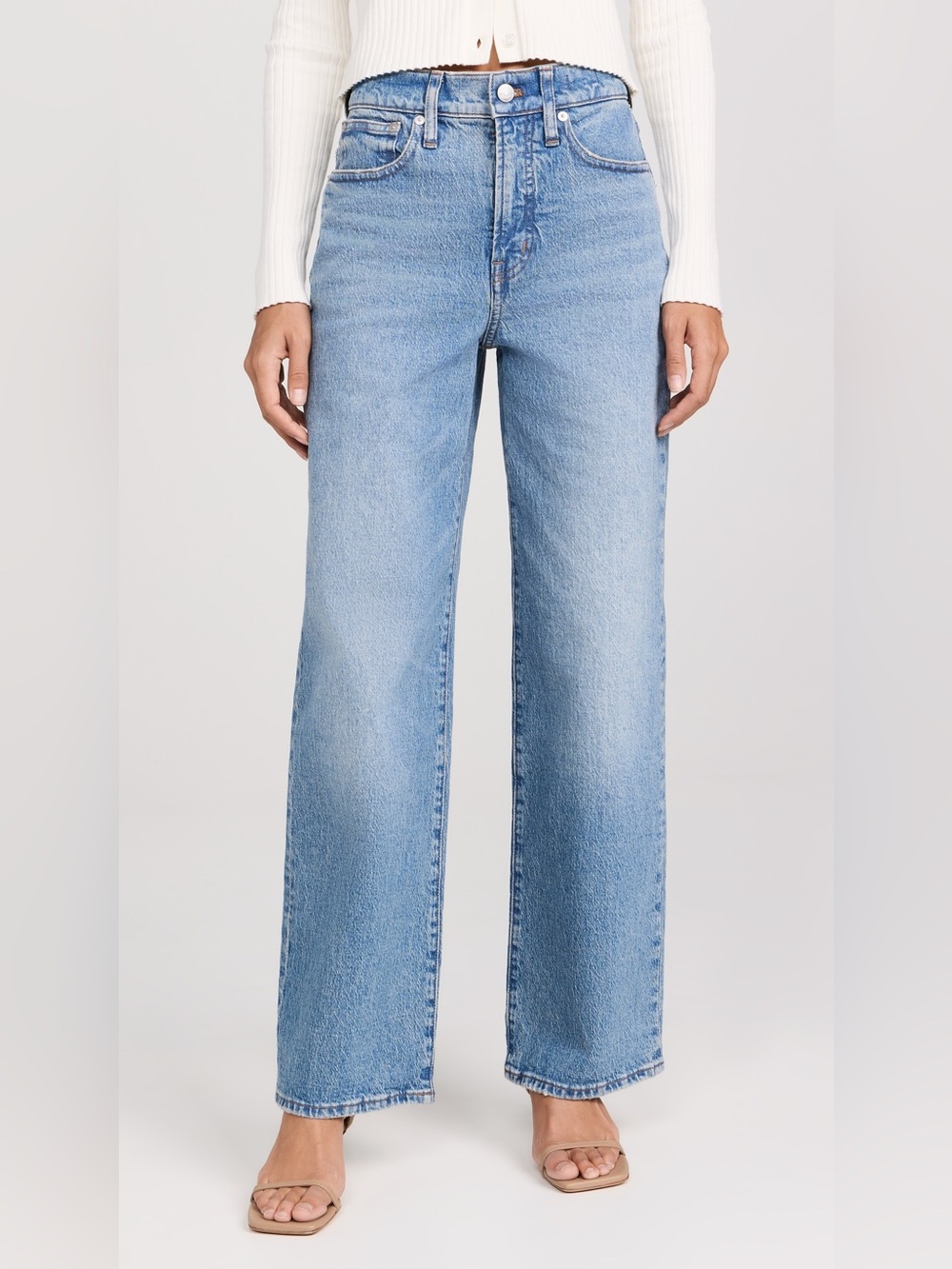 Madewell Perfect Vintage Wide Leg Jeans High Rise Denim Light Medium Wash 26